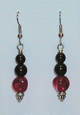 Black & Red Dangle Earrings